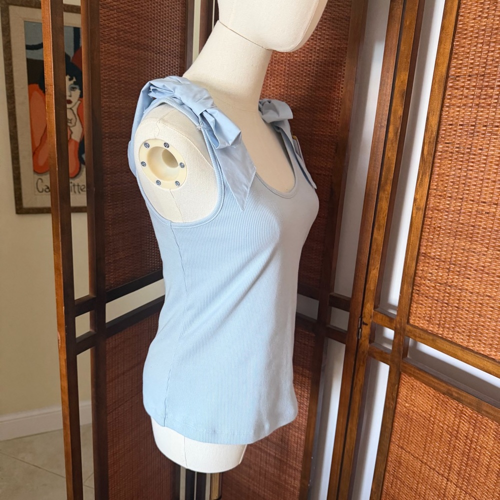 NWT French Connection bow tank top dream blue medium - Picture 4 of 10
